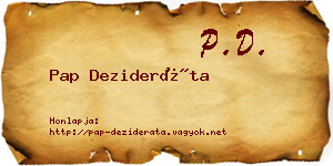 Pap Dezideráta névjegykártya